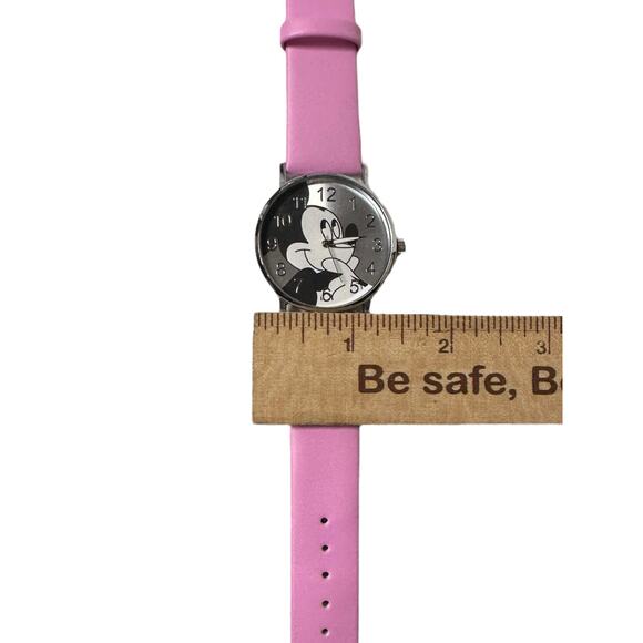 Mickey Mouse Watch Cartoon Face Silver‎ with Pink Band Tested! - Picture 6 of 6